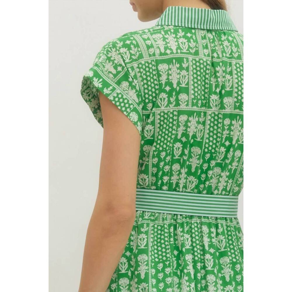 NEW ENTRO ginevra dress in green - Picture 7 of 8
